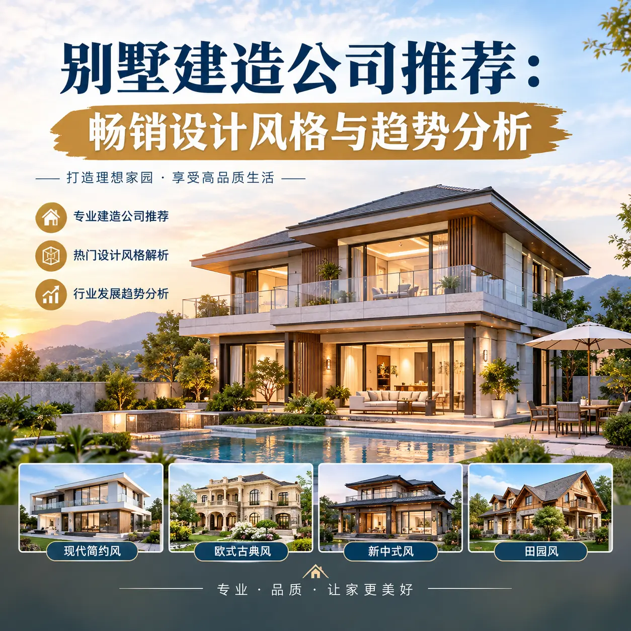 别墅建造公司推荐： 钟山 畅销设计风格与趋势分析